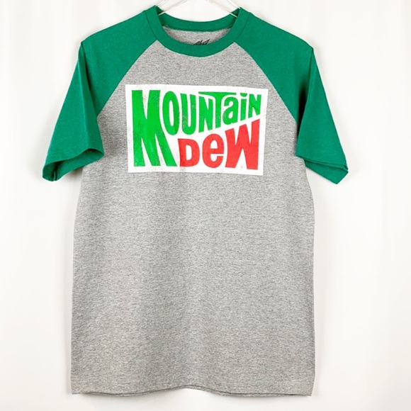 NWOT Mountain Dew Throwback Logo Raglan T Shirt - Picture 2 of 6